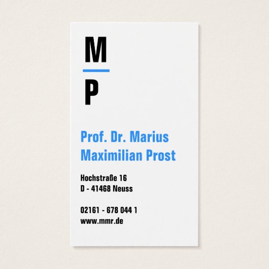 Blau Weiß Visitenkarten (Back)