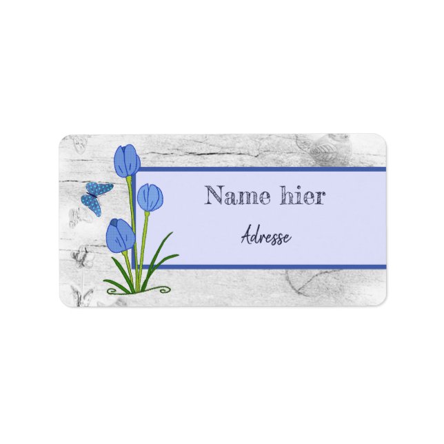 Blaublume Adressaufkleber Label (Front)