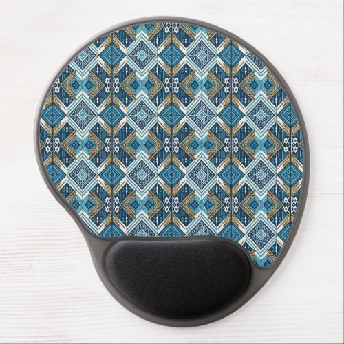 Blaue symetrisches Boho Muster 18583 b xl Gel Mouse Pad