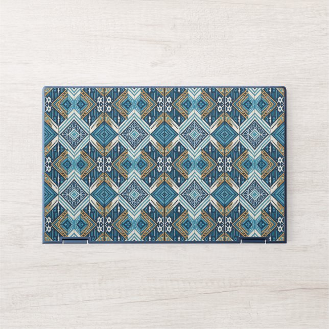 Blaue symetrisches Boho Muster 18583 b xl HP Laptop Skin (Front)