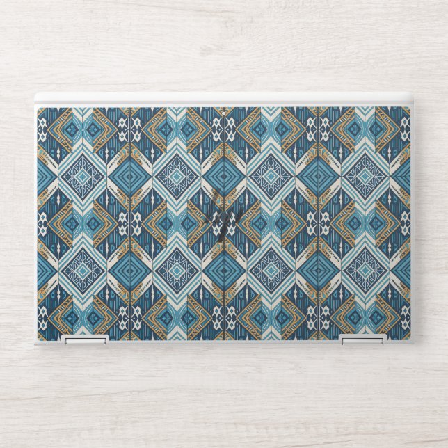 Blaue symetrisches Boho Muster 18583 b xl HP Laptop Skin (Front)