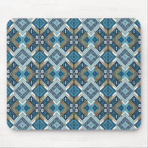 Blaue symetrisches Boho Muster 18583 b xl Mouse Pad