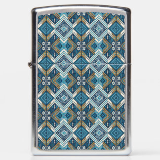 Blaue symetrisches Boho Muster 18583 b xl Zippo Lighter