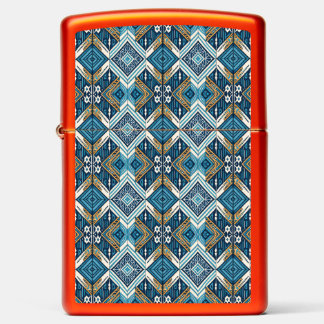 Blaue symetrisches Boho Muster 18583 b xl Zippo Lighter