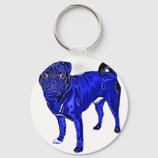 Blauer Mops Keychain