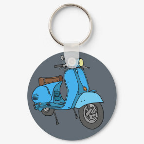 Blauer Motorroller (Vespa) Keychain
