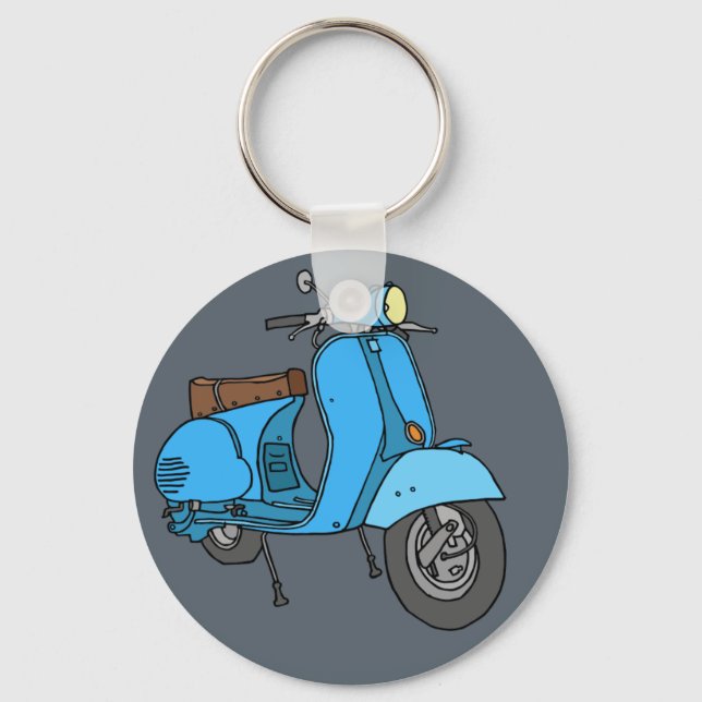 Blauer Motorroller (Vespa) Keychain (Front)
