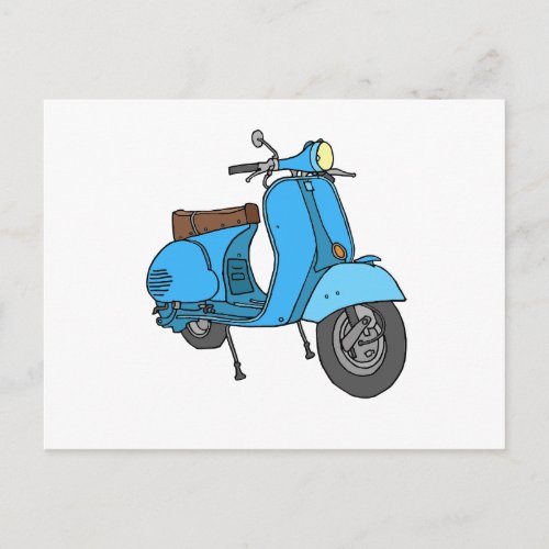 Blauer Motorroller Vespa Postcard