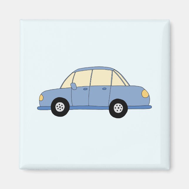 Blaues Auto im Doodle-Stil Magnet (Front)