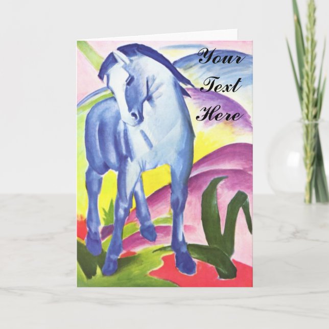Blaues Pferd I by Franz Marc Greeting Card (Front)