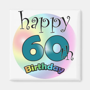 Blauwe Happy 60th Birthday Magnet