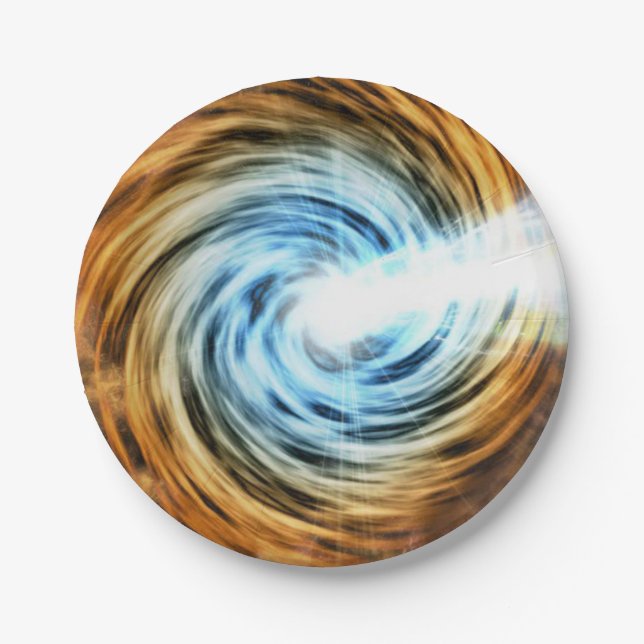 Blazar Black Hole Powered Galaxy Paper Plates (Front)