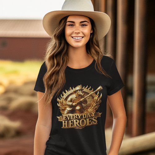 Blaze Crest Iconic Emblem of Firefighters T_Shirt