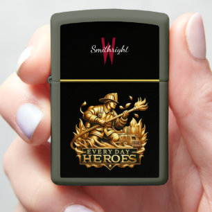 Blaze Crest: Iconic Emblem of Firefighters Zippo Lighter