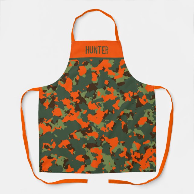 Blaze Orange Safety Camo Custom Apron (Front)
