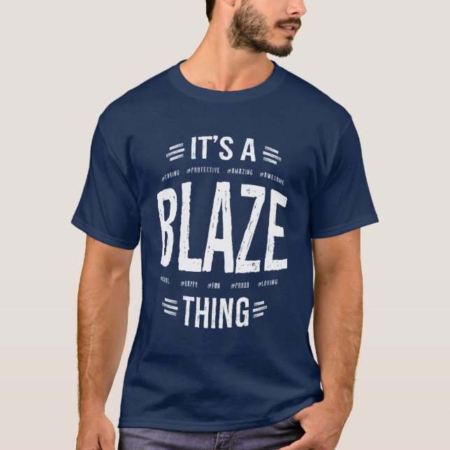 Blaze Personalized Name Birthday Gift T-Shirt (Front)