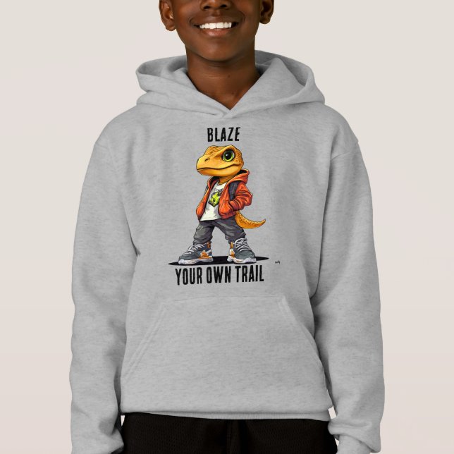 Blaze Your Own Trail Lizard - Cool Streetwear Hoodie (Front)
