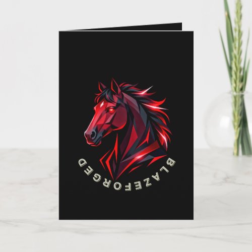 BlazeForge Red Horse Greeting Card