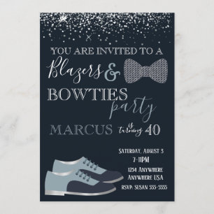 Blazers & bowties Party Mens 40, 50 birthday Invitation