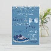 Blazers & bowties Party Mens 40, 50 Save the date Invitation (Standing Front)