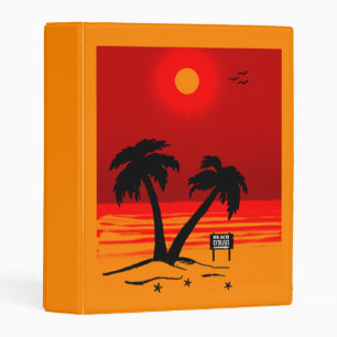 Blazing Beach Palm Trees Mini Binder