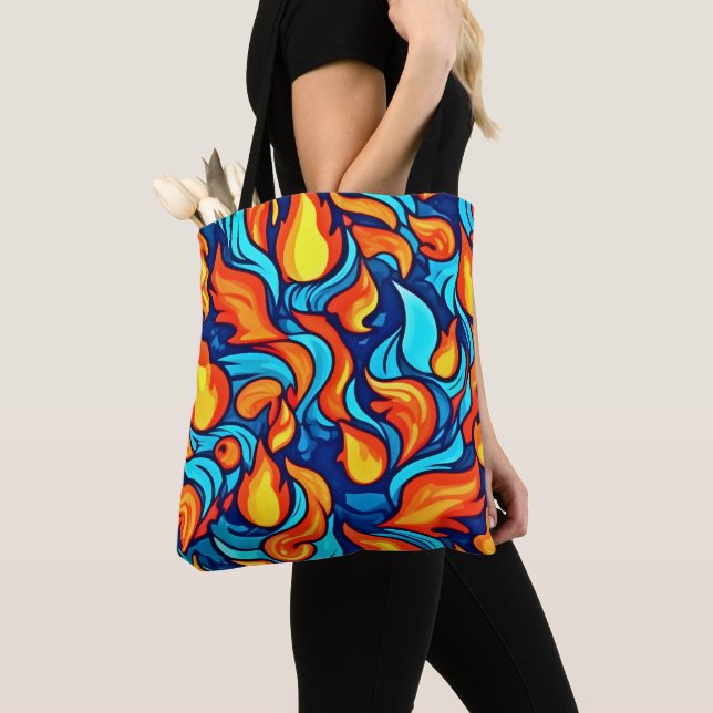  Blazing Blue Abstract Tote Bag (Close Up)