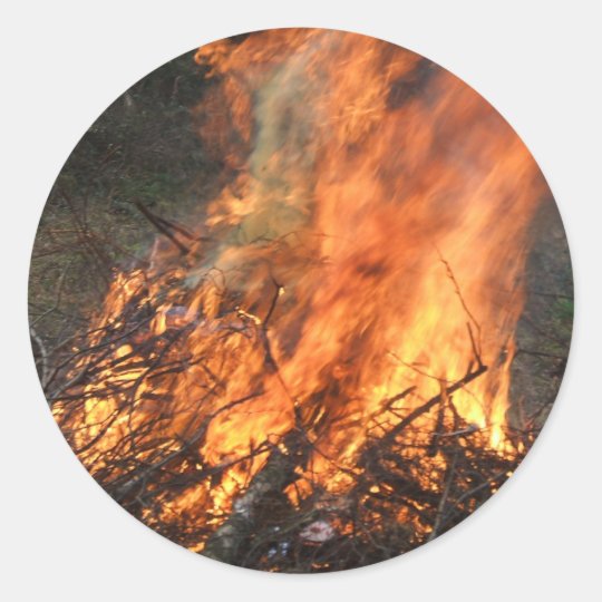 Blazing Bonfire Classic Round Sticker