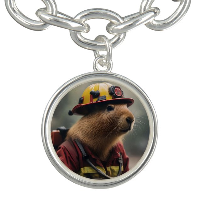 "Blazing Bravery: The Firefighting Capybara" Bracelet (Design)