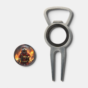 **"Blazing Bravery: The Otter Firefighter"** Divot Tool