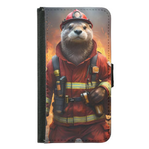 **"Blazing Bravery: The Otter Firefighter"** Samsung Galaxy S5 Wallet Case