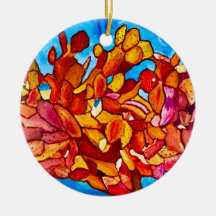 Blazing Cactus Ceramic Ornament