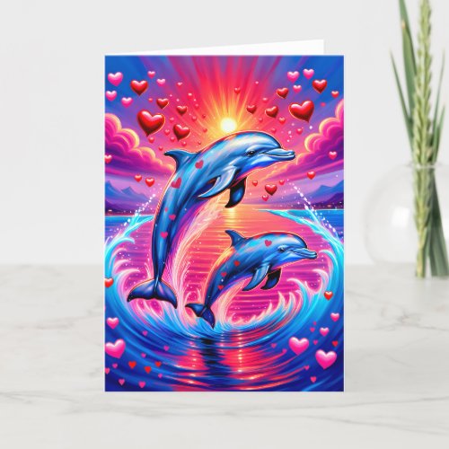 Blazing Dolphins Romance Card