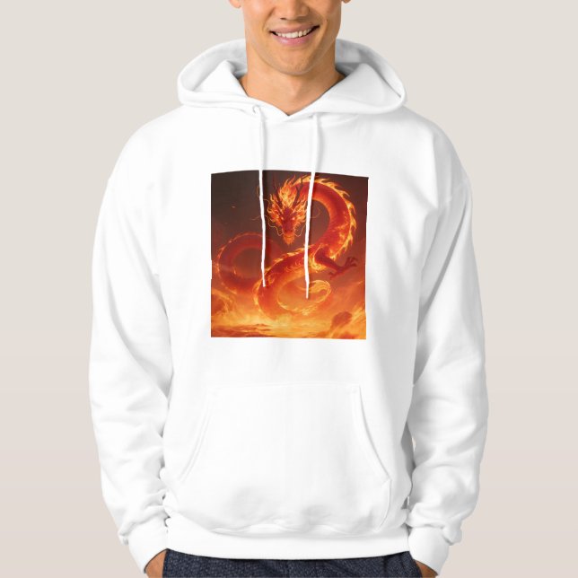 Blazing Fire Dragon | Mythical Flame Dragon Fantas Hoodie (Front)