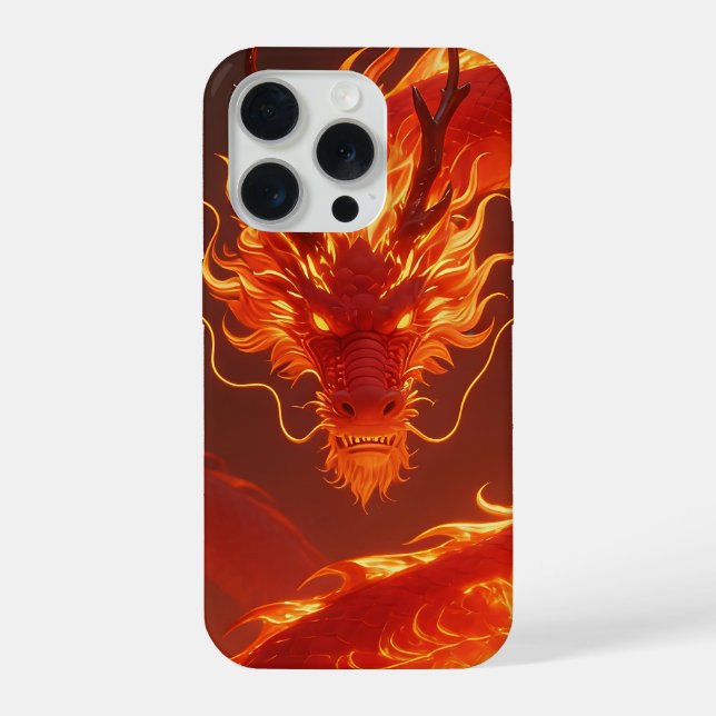 Blazing Fire Dragon | Mythical Flame Dragon Fantas iPhone Case (Back)