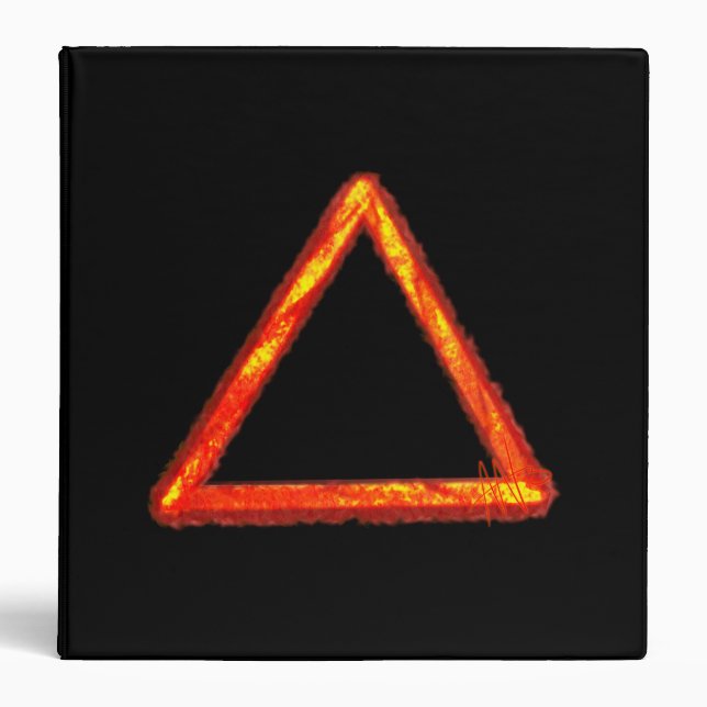 Blazing Fire Element Alchemy Symbol 3 Ring Binder (Front)