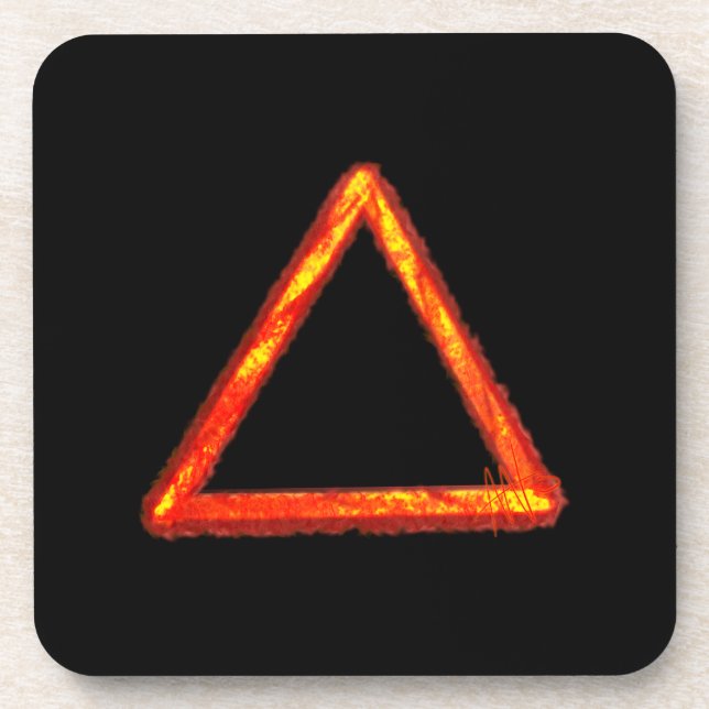 Blazing Fire Element Alchemy Symbol Beverage Coaster (Front)