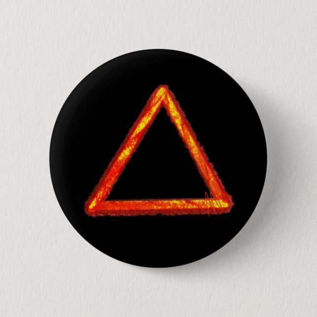 Blazing Fire Element Alchemy Symbol Button (Front)