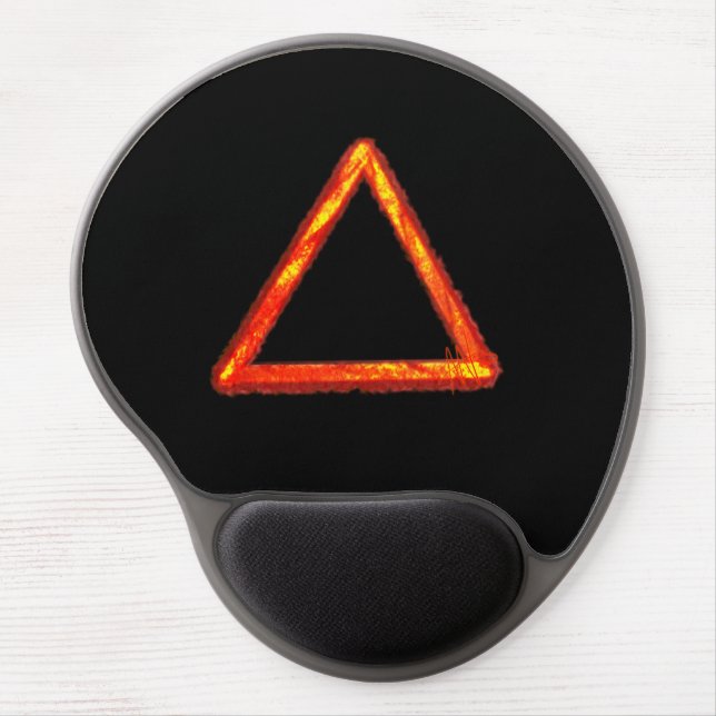 Blazing Fire Element Alchemy Symbol Gel Mouse Pad (Front)
