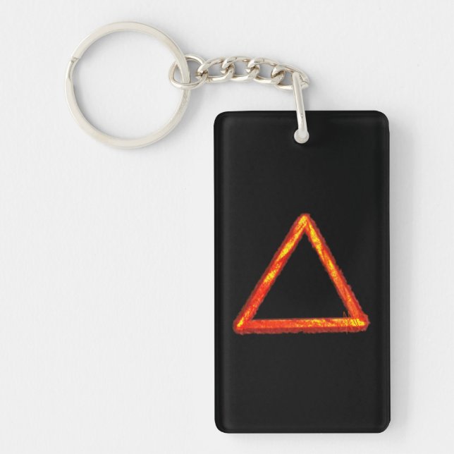 Blazing Fire Element Alchemy Symbol Keychain (Front)