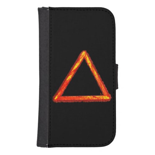 Blazing Fire Element Alchemy Symbol Galaxy S4 Wallet Case