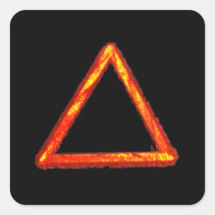 Blazing Fire Element Alchemy Symbol Square Sticker