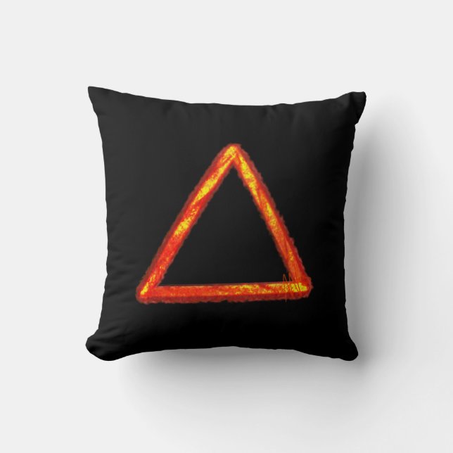 Blazing Fire Element Alchemy Symbol Throw Pillow (Front)