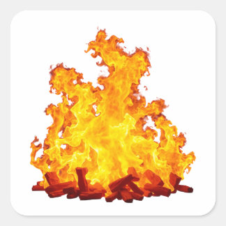 Blazing Fire Square Sticker