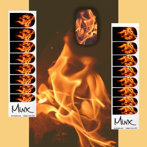 Blazing Flames Burning Fire Minx Nail Art