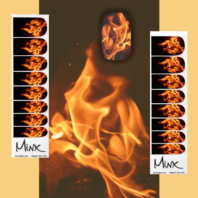 Blazing Flames Burning Fire Minx Nail Art (Creator Uploaded)