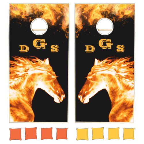 Blazing Hot Horse Cornhole Set