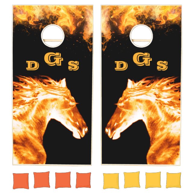 Blazing Hot Horse Cornhole Set (Set)