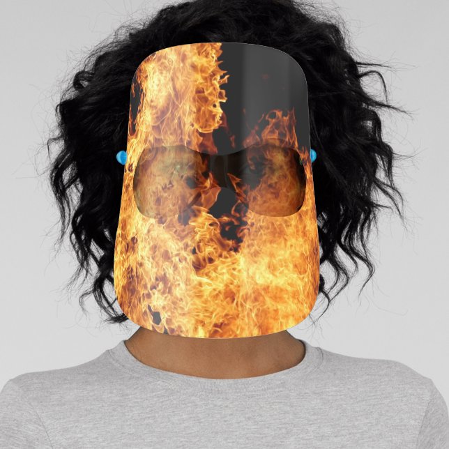 Blazing Inferno of Flames Full Coverage Face Shield (Insitu)