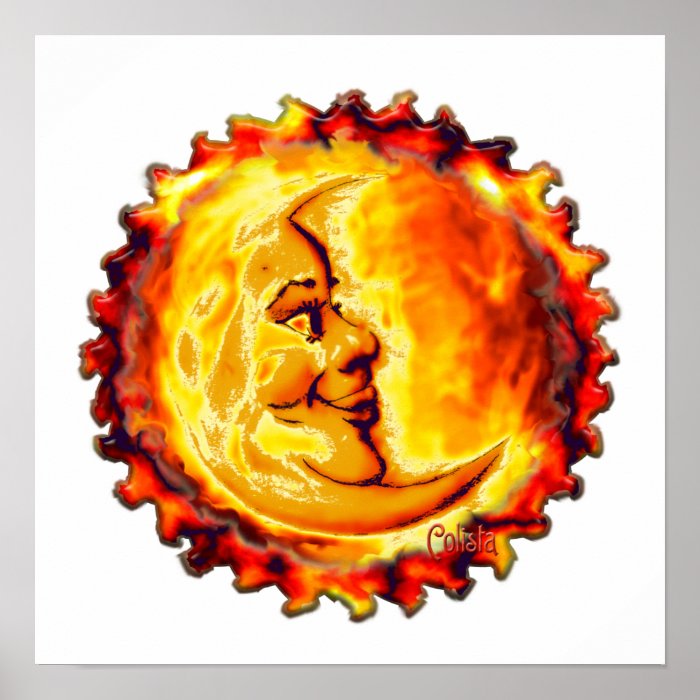 Blazing Moon Through Sun Poster