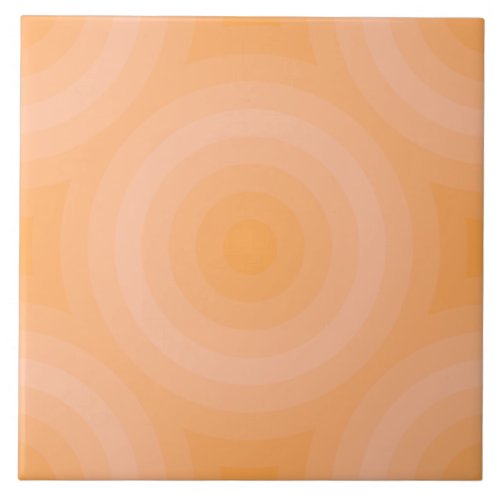 Blazing Orange Fuzzy Peach Circle Pattern Ceramic Tile